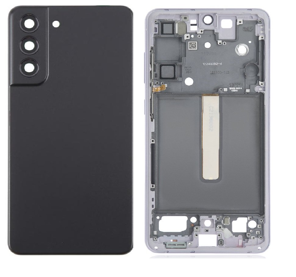 Samsung Galaxy S21 FE 5G Full Body Housing Replacement Back Frame Middle Chassis with Side Keys – Black, Dark Blue, Gold, White & Purple