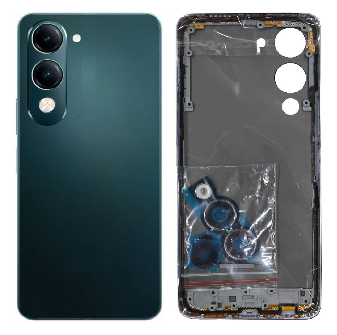 iQOO Z10 Lite 5G Full Body Housing Replacement Back Frame Middle Chassis with Side Keys – Blue & Green
