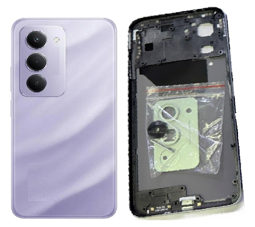 Compatible Replacement Redmi 15 5G Full Body Housing Replacement Back Frame Middle Chassis with Side Keys – Gold, Green, Black, Purple & White Color: PURPLE