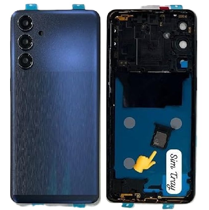Compatible Replacement Samsung Galaxy F55 5G / M55 5G Full Body Housing Replacement Back Frame Middle Chassis with Side Keys – Orange, Green, Black & Blue Color: BLUE