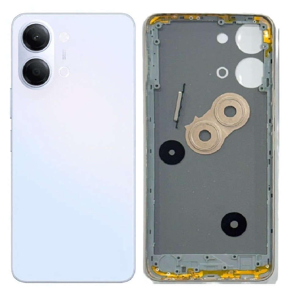 Compatible Replacement Vivo Y21 5G / Y05 5G Full Body Housing Replacement Back Frame Middle Chassis with Side Keys – White, Blue & Black Color: BLUE
