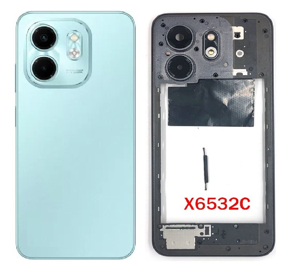 Compatible Replacement Infinix Smart 9 HD 4G Full Body Housing Replacement Back Frame Middle Chassis with Side Keys – Black, Blue, Grey & Orange Color: BLUE