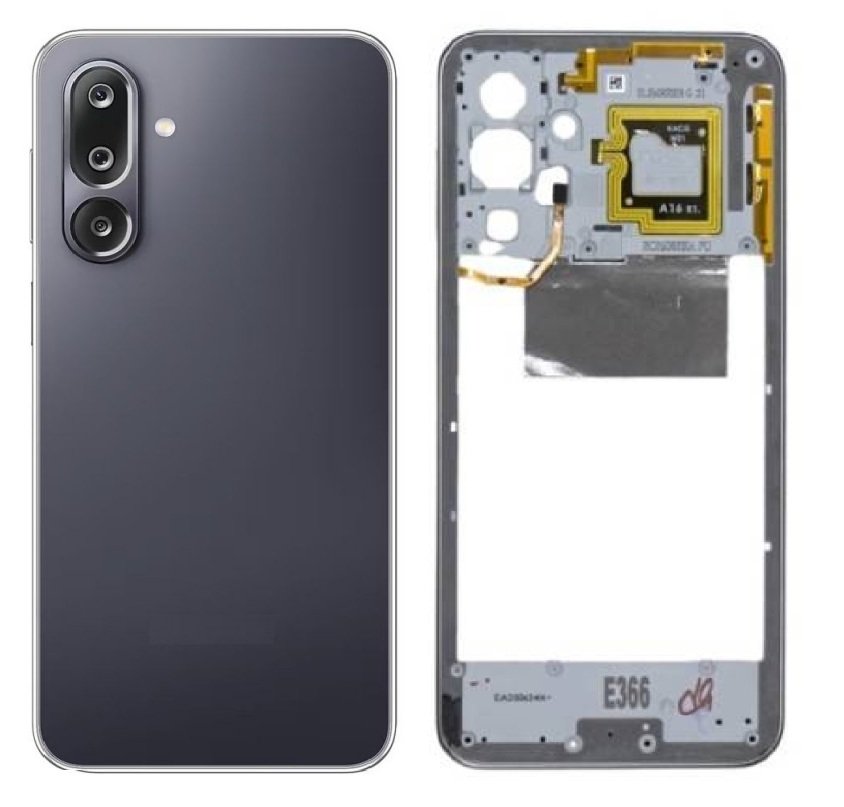 Compatible Replacement for Samsung Galaxy M36 5G Full Body Housing Back Frame Middle Chassis with Side Keys – Green, black & Orange Color: black
