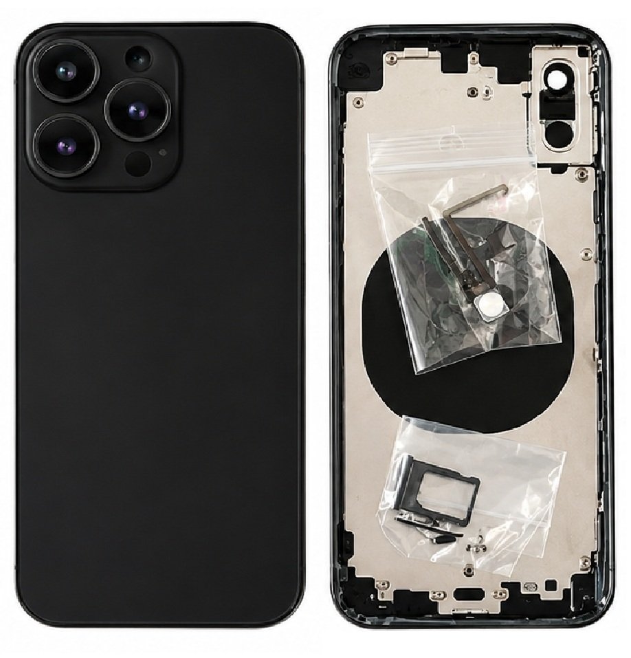 Back Panel Housing Body Converter for Apple iPhone XS Max to iPhone 16 Pro Max – Black, Navy Blue & Gold