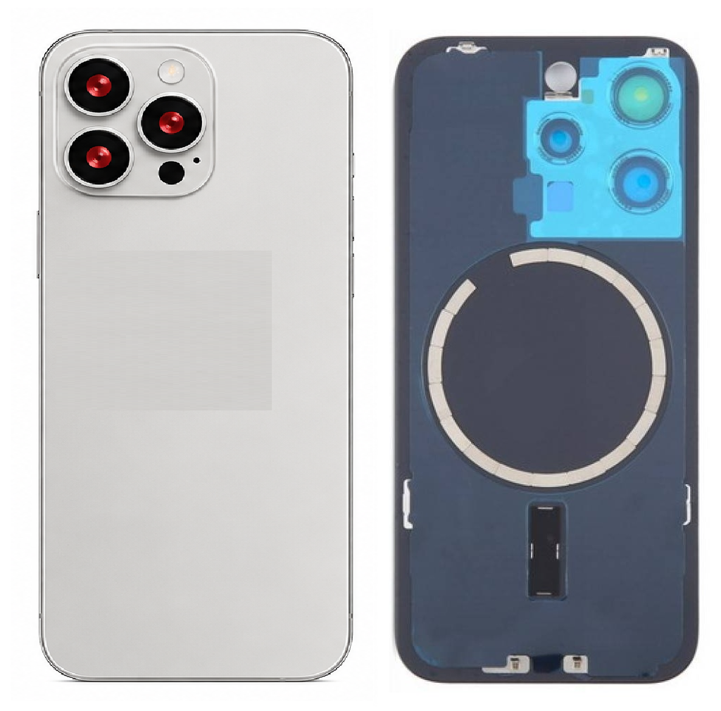 Compatible Replacement for iPhone 15 Pro Housing Body – Black, White, Blue & Grey Color: Grey