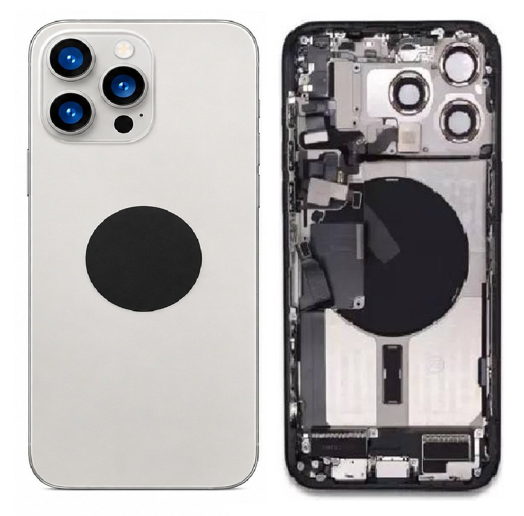 Compatible Replacement for iPhone 15 Pro Max Housing Body – Black, Blue & Grey Color: Grey