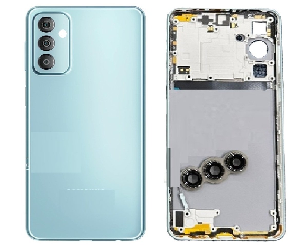 Samsung Galaxy F23 Full Body Housing Replacement Back Frame Middle Chassis with Side Keys – Orange, Blue & Black