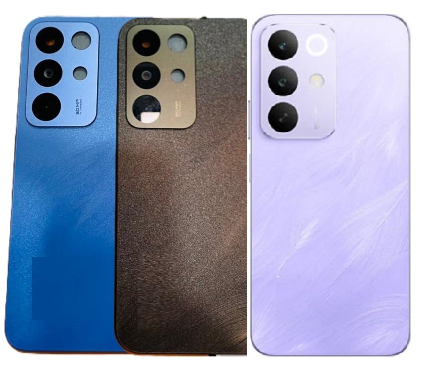 Compatible Replacement Realme C85 5G Full Body Housing Replacement Back Frame Middle Chassis with Side Keys – Blue, Brown & Purple