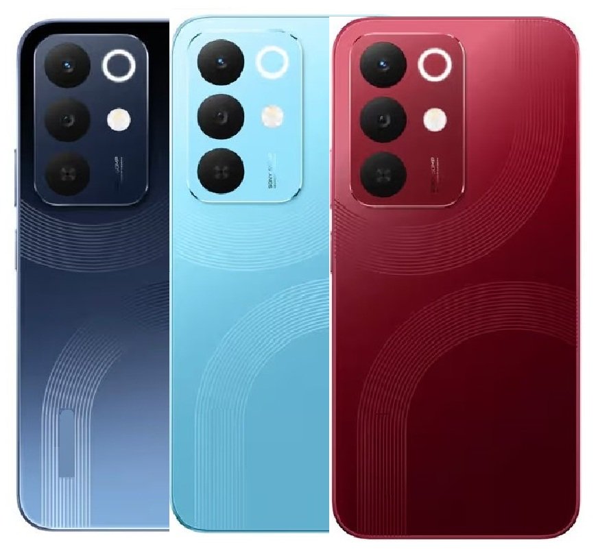 Compatible Replacement Realme 15x 5G Full Body Housing Replacement Back Frame Middle Chassis with Side Keys – Maroon, Blue & Black