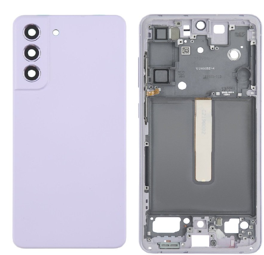 Samsung Galaxy S21 FE 5G Full Body Housing Replacement Back Frame Middle Chassis with Side Keys – Black, Dark Blue, Gold, White & Purple
