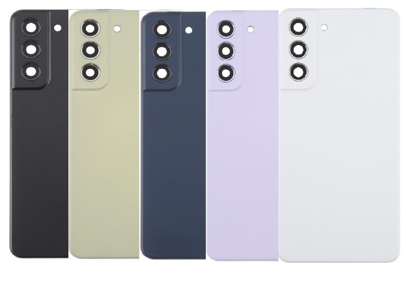 Compatible Replacement Samsung Galaxy S21 FE 5G Full Body Housing Replacement Back Frame Middle Chassis with Side Keys – Black, Dark Blue, Gold, White & Purple