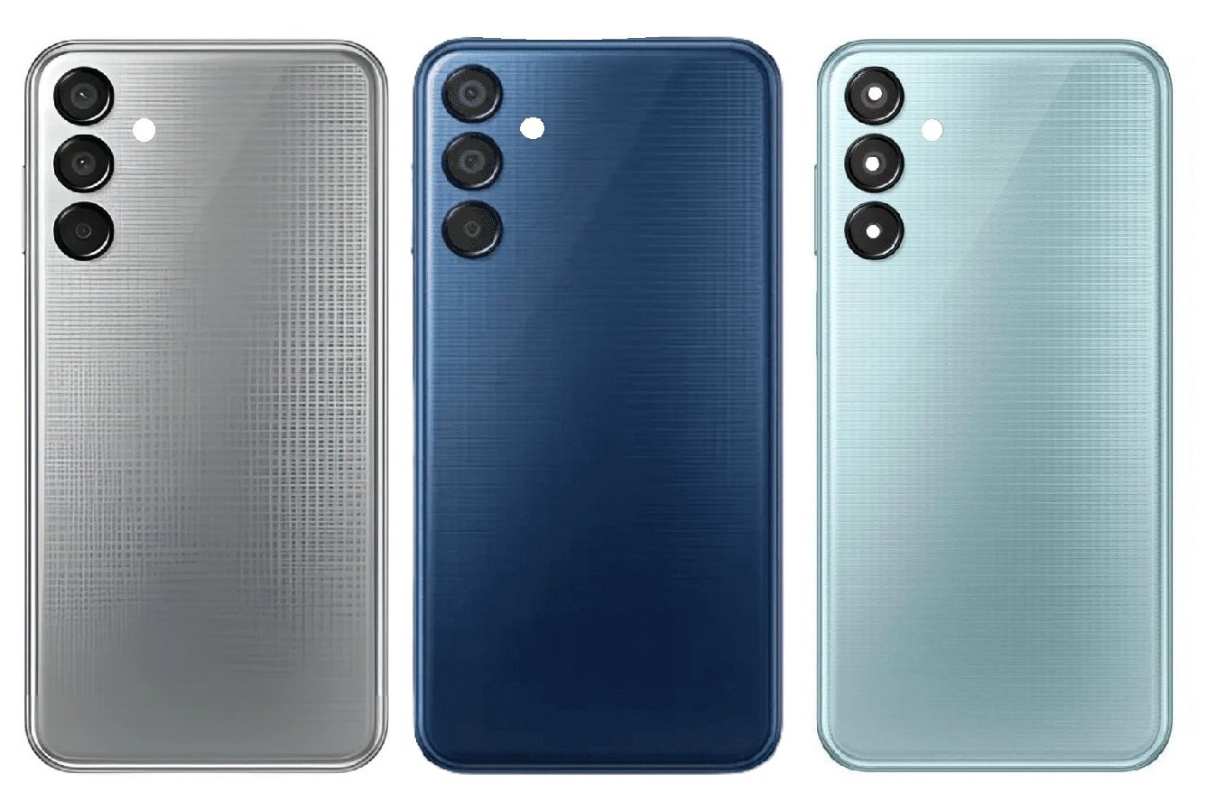 Compatible Replacement Samsung Galaxy M15 5G Full Body Housing Replacement Back Frame Middle Chassis with Side Keys – Grey, Blue & Green