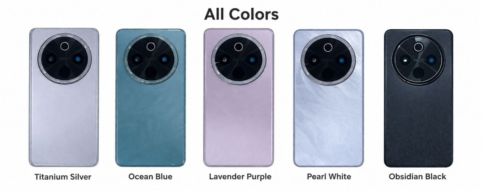 Compatible Replacement Vivo T4 5G Full Body Housing Replacement Back Frame Middle Chassis with Side Keys – Silver, Blue, Purple, White & Black