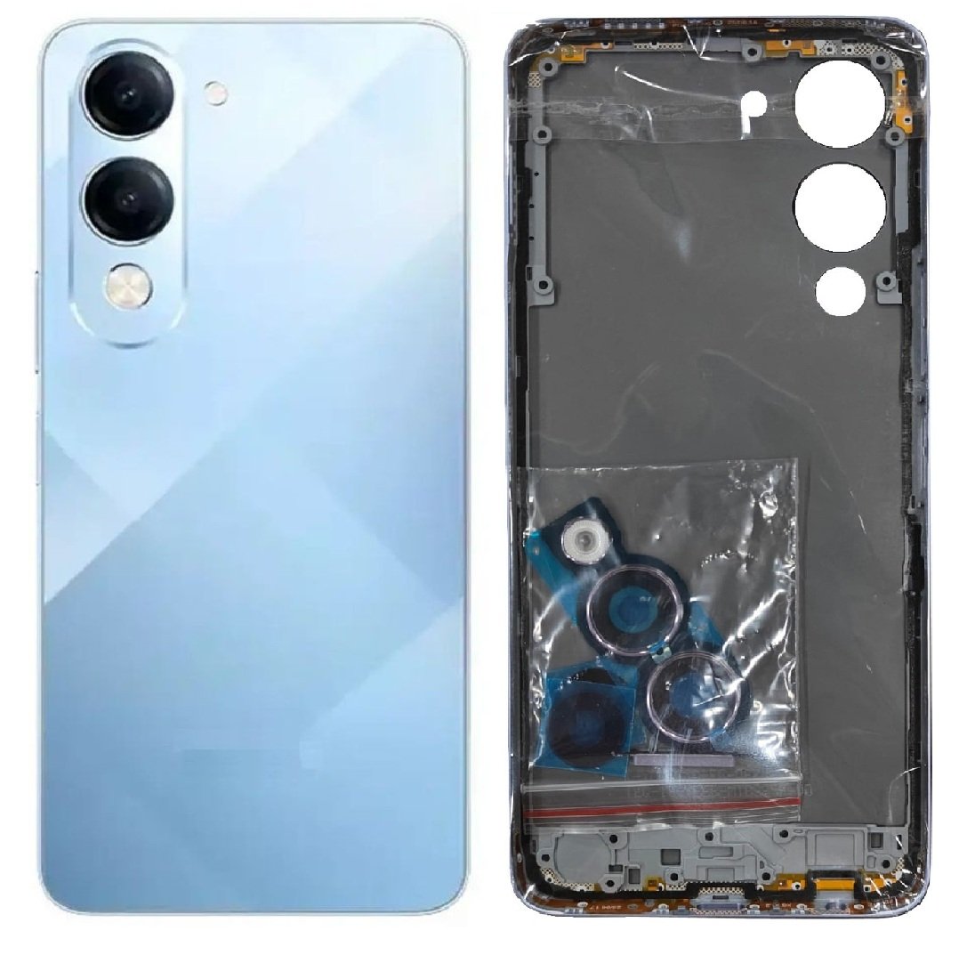iQOO Z10 Lite 5G Full Body Housing Replacement Back Frame Middle Chassis with Side Keys – Blue & Green