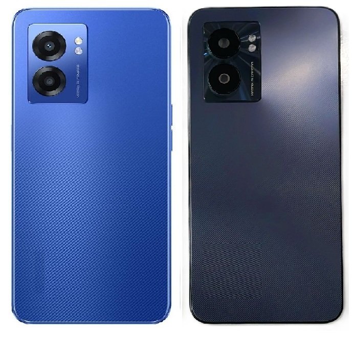 Compatible Replacement Realme Narzo 50 5G Full Body Housing Replacement Back Frame Middle Chassis with Side Keys – Black & Blue