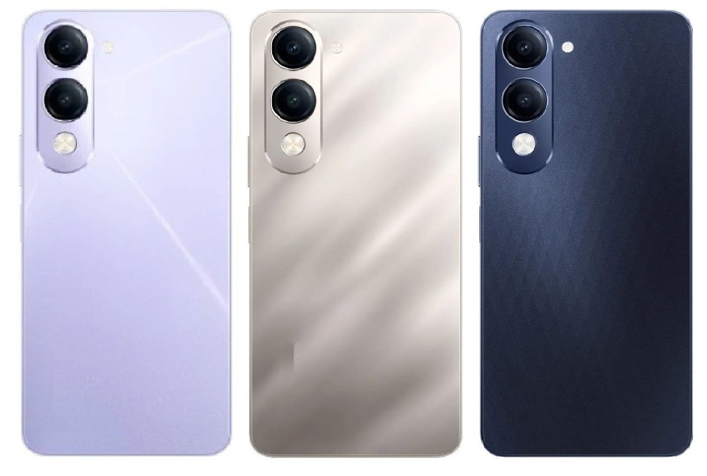 Compatible Replacement Vivo Y04 4G Full Body Housing Replacement Back Frame Middle Chassis with Side Keys – Purple, Gold & Black