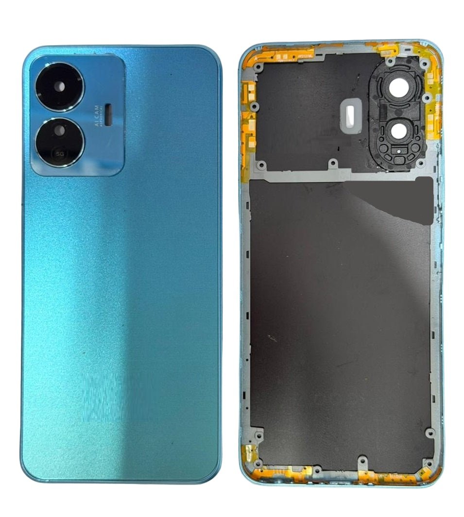 iQOO Z6 Lite 5G Full Body Housing Replacement Back Frame Middle Chassis with Side Keys – Black & Blue