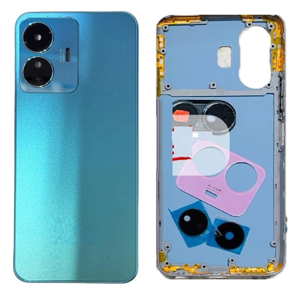 iQOO Z10 Lite 5G Full Body Housing Replacement Back Frame Middle Chassis with Side Keys – Black, Blue & Pink