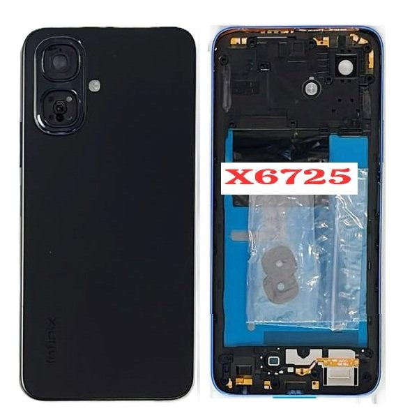 Infinix Smart 10 4G Full Body Housing Replacement Back Frame Middle Chassis with Side Keys – Black, Grey, Blue & Gold