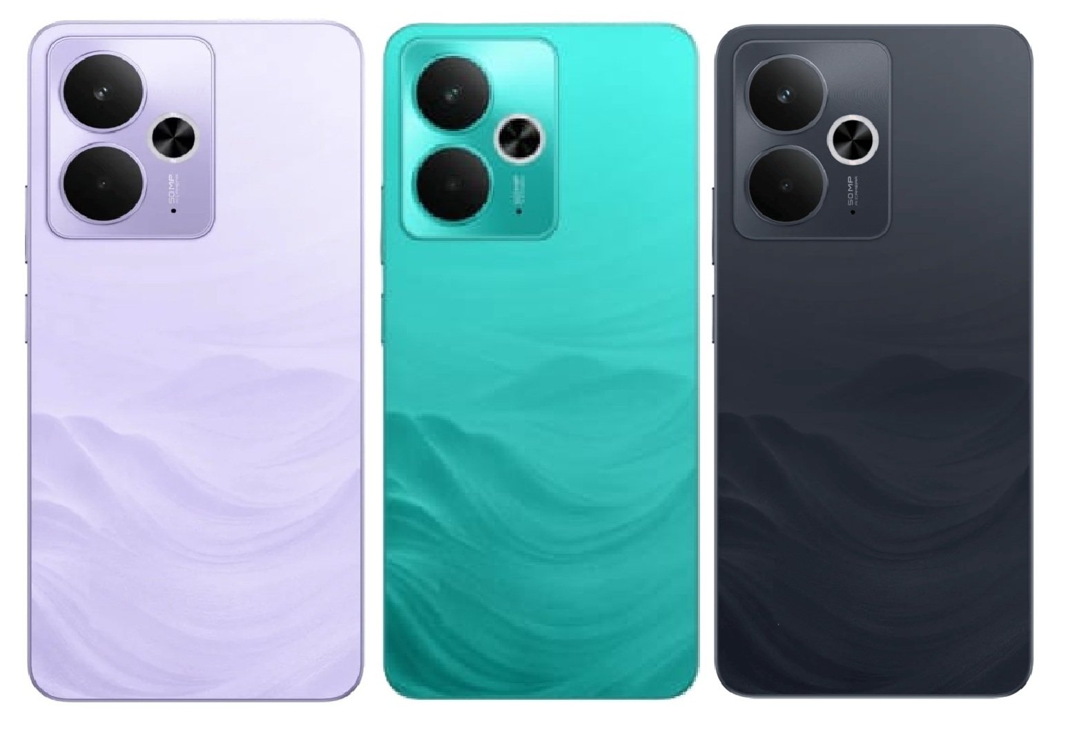 Compatible Replacement Realme 14T 5G Full Body Housing Replacement Back Frame Middle Chassis with Side Keys – Black, Green & Purple