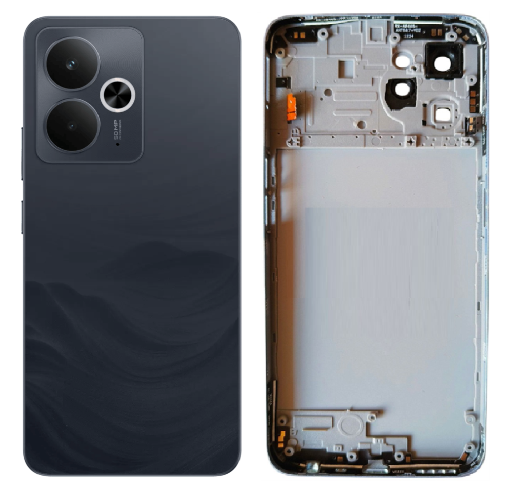 Realme 14T 5G Full Body Housing Replacement Back Frame Middle Chassis with Side Keys – Black, Green & Purple