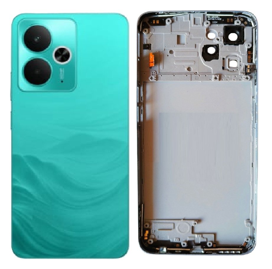 Realme 14T 5G Full Body Housing Replacement Back Frame Middle Chassis with Side Keys – Black, Green & Purple