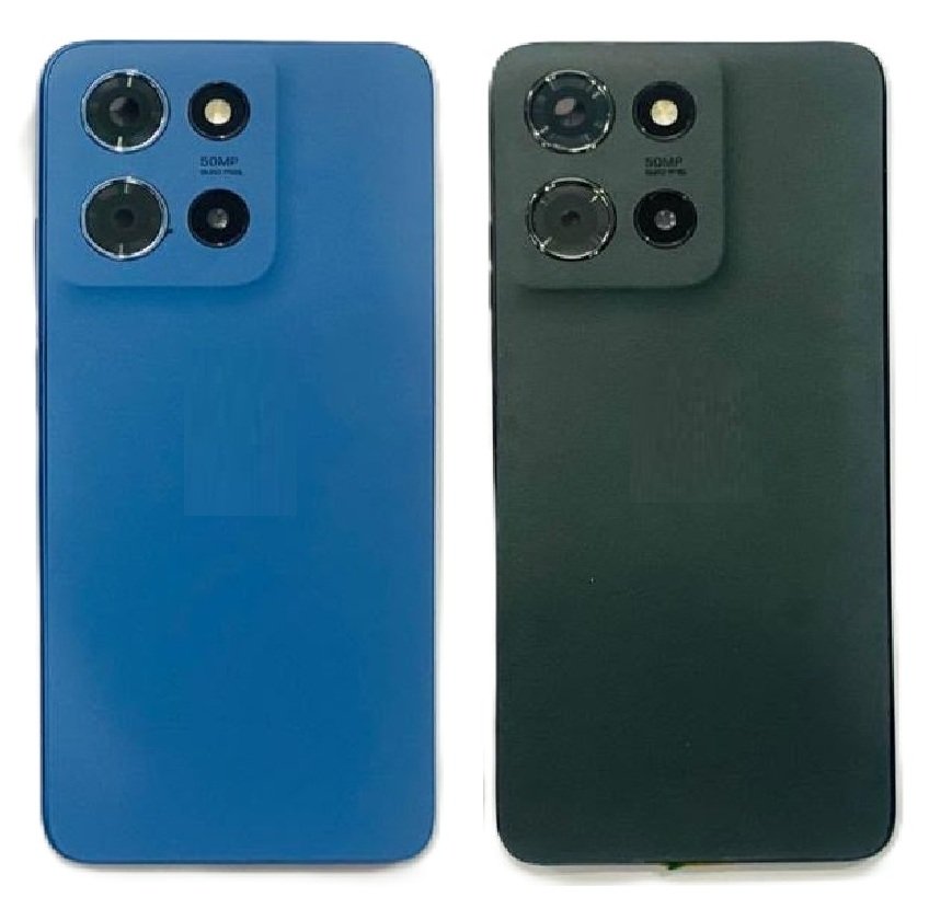 Compatible Replacement Motorola G 2025 5G Full Body Housing Replacement Back Frame Middle Chassis with Side Keys – Blue & Black