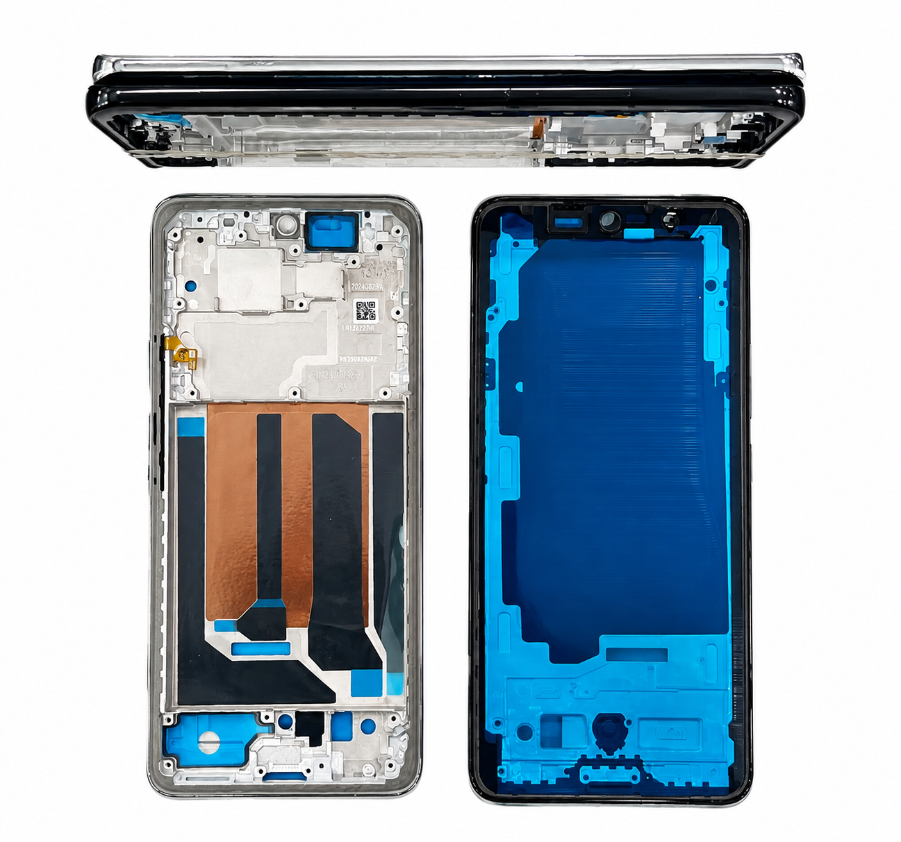Compatible Replacement for Redmi Note 15 Pro Plus 5G Middle Frame – Black & Silver