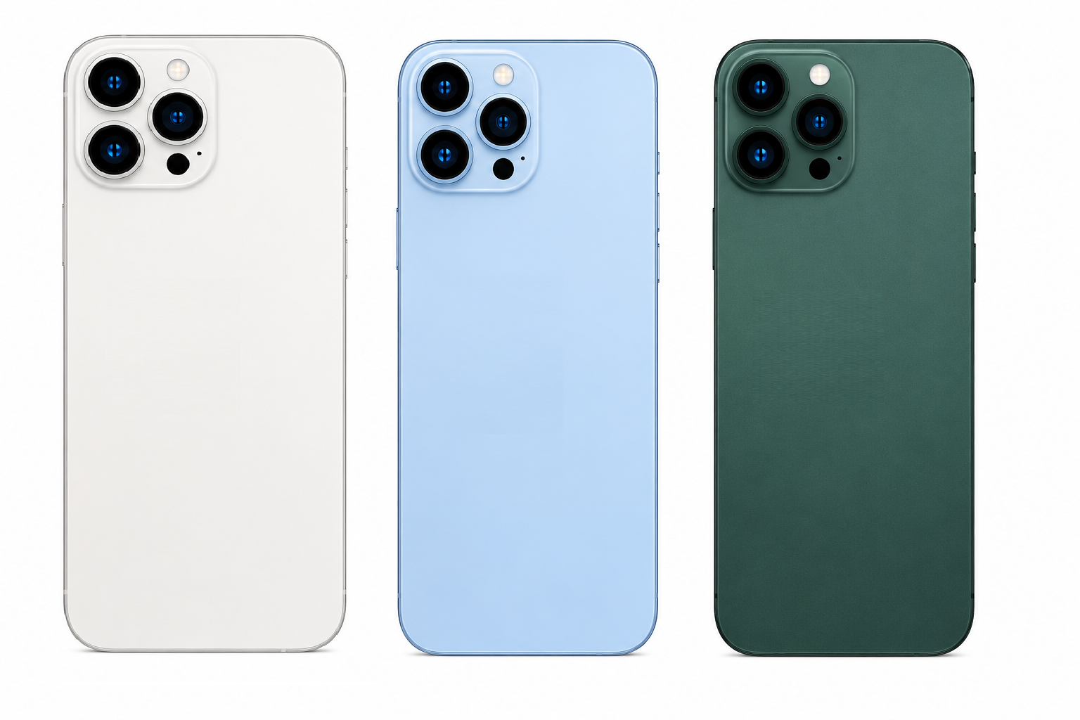 Compatible Replacement for iPhone 13 Pro Housing Body – White, Blue & Green