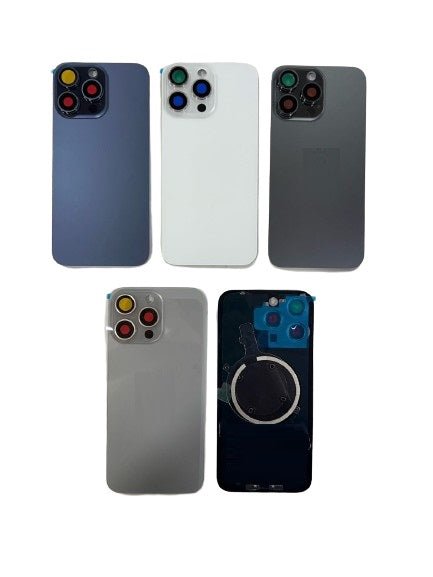 Compatible Replacement iPhone 15 Pro Back Panel – Black, Blue, Grey & White