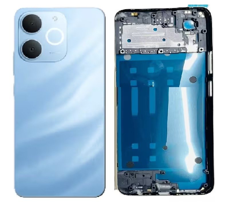 Realme Narzo 80 Lite 4G Full Body Housing Replacement Back Frame Middle Chassis with Side Keys – Blue, Black & Gold Color: BLUE