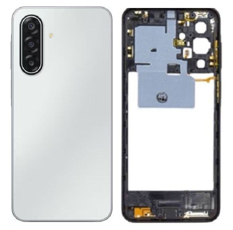 Compatible Replacement Samsung Galaxy M17 5G Full Body Housing Replacement Back Frame Middle Chassis with Side Keys – Black & White Color: White