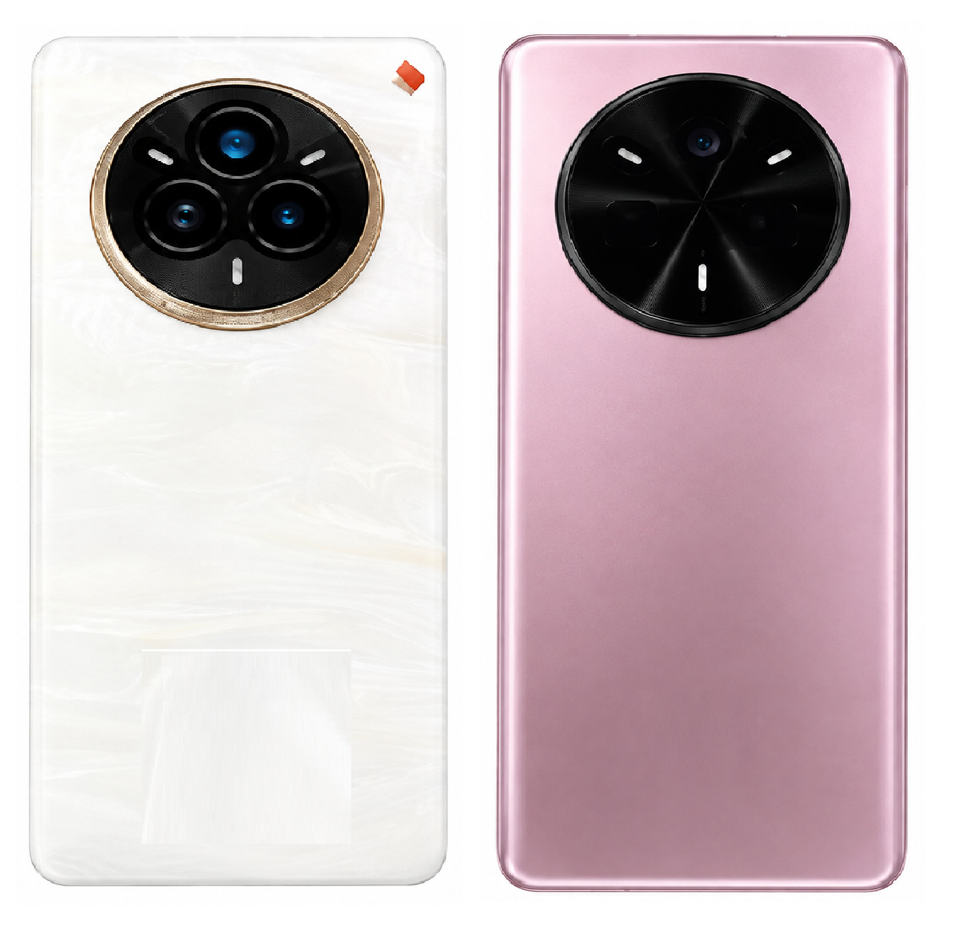 Compatible replacement Realme 14 Pro 5G Full Body Housing Replacement Back Frame Middle Chassis with Side Keys – Pink & White