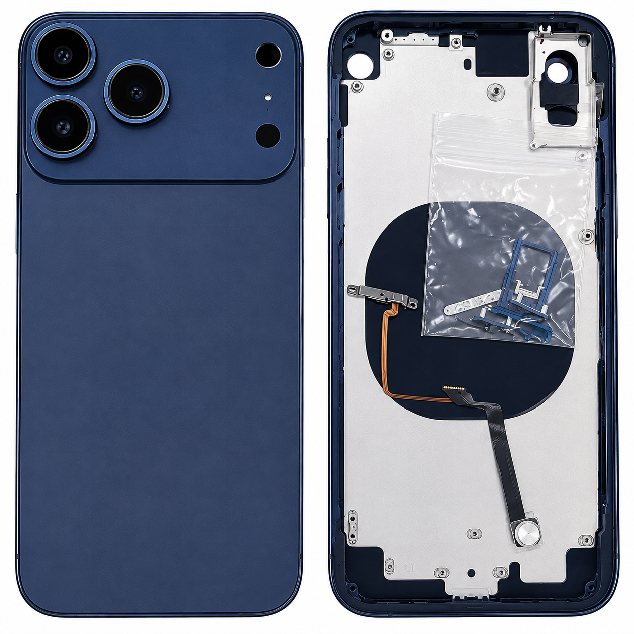 Compatible Replacement Back Panel Housing Body Converter for Apple iPhone XS to iPhone 17 Pro – Orange, Blue, White & Black Color: Black.