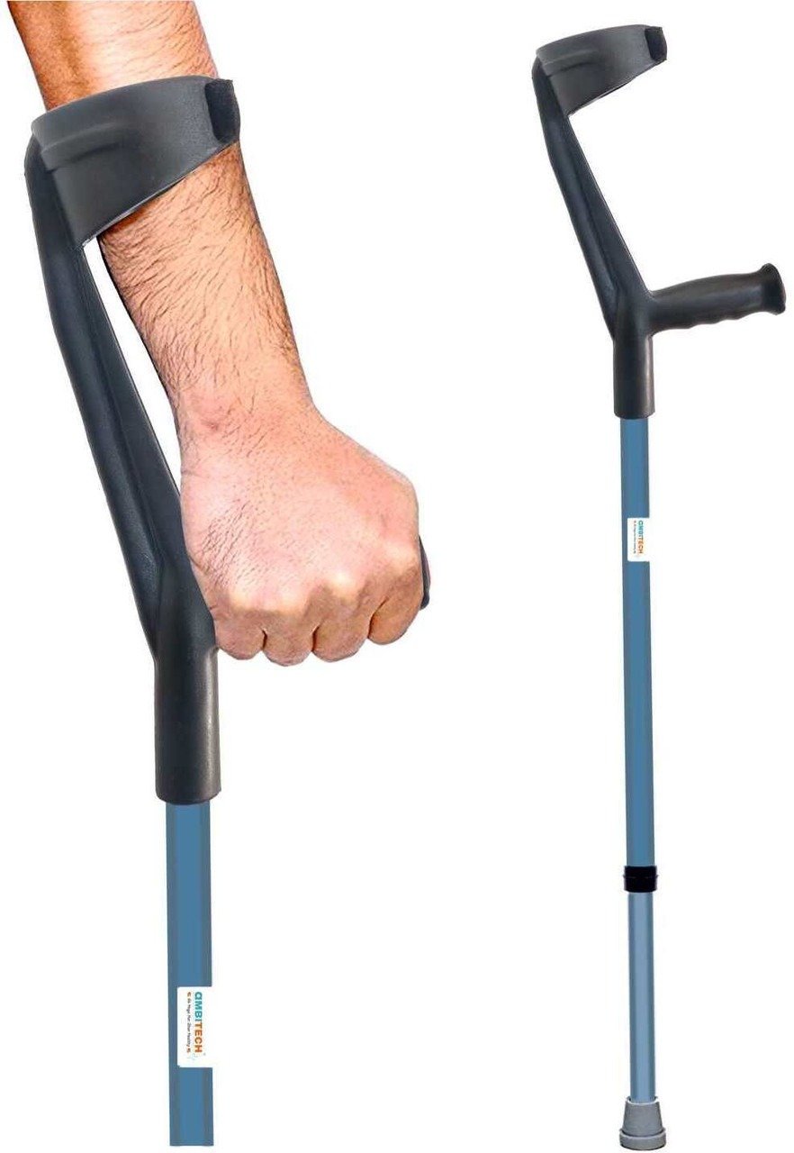 Compatible Replacement Surgical Elbow Crutch Grey Height Adjustable Stainless Steel Walking Stick