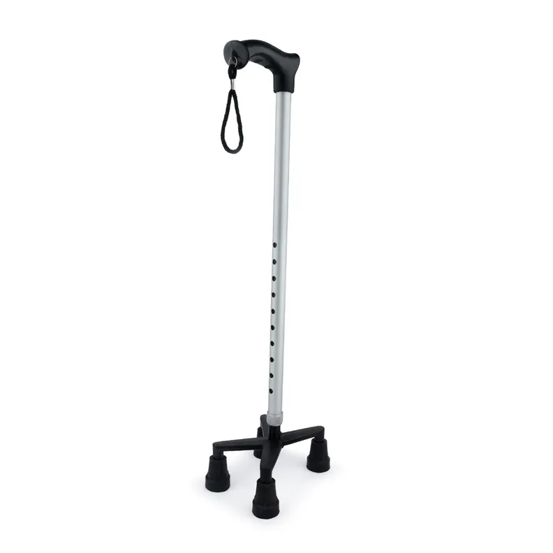 Height Adjustable 4 Leg Quadripod Walking Stick with Wrist Strap for Senior Citizens