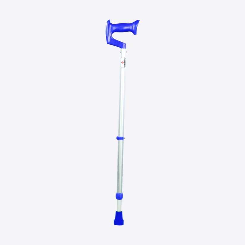 Height Adjustable Single Leg Walking Stick with Comfortable Grip for Senior Citizens