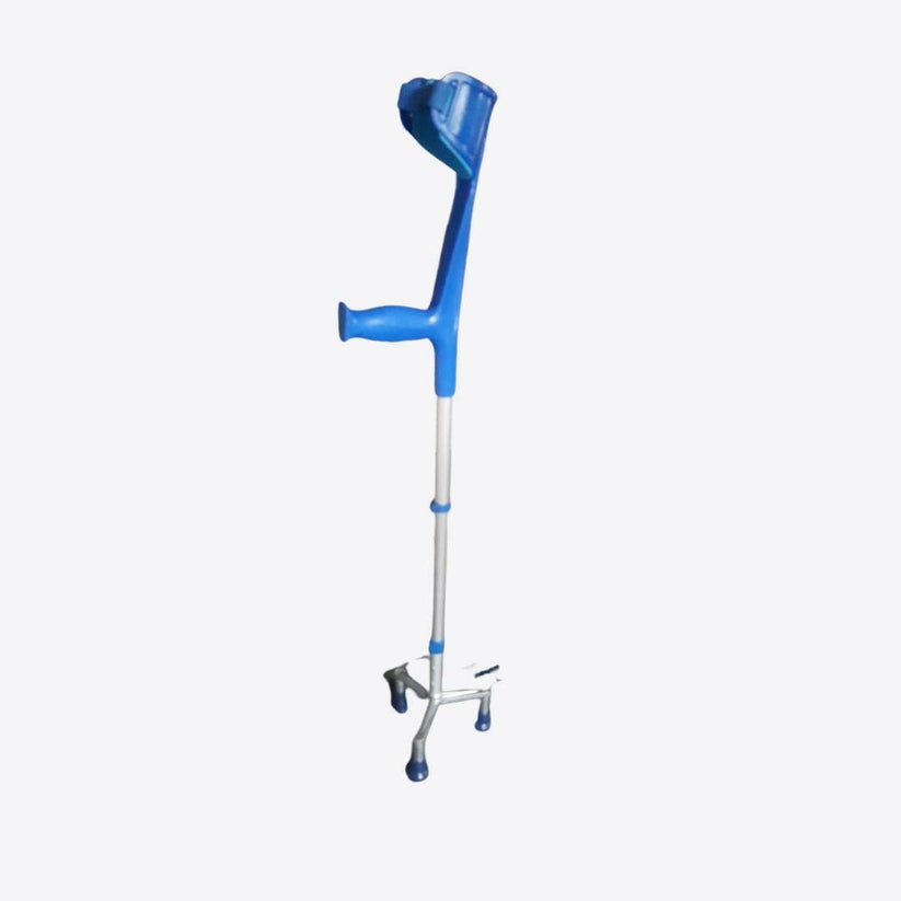 Height Adjustable Forearm Elbow Crutch with 3 Leg Tripod Base for Senior Citizens