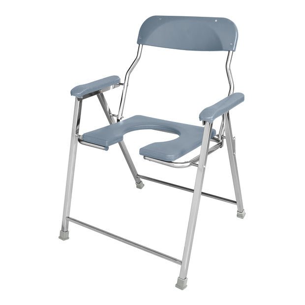 Compatible Replacement Grey Commode Chair with Armrests & Backrest for Elderly & Senior Citizens