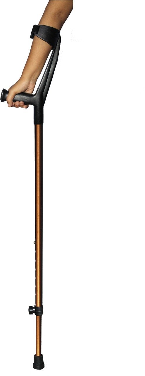 Height Adjustable Elbow Crutch with Forearm Support & Ergonomic Handle – Copper Black
