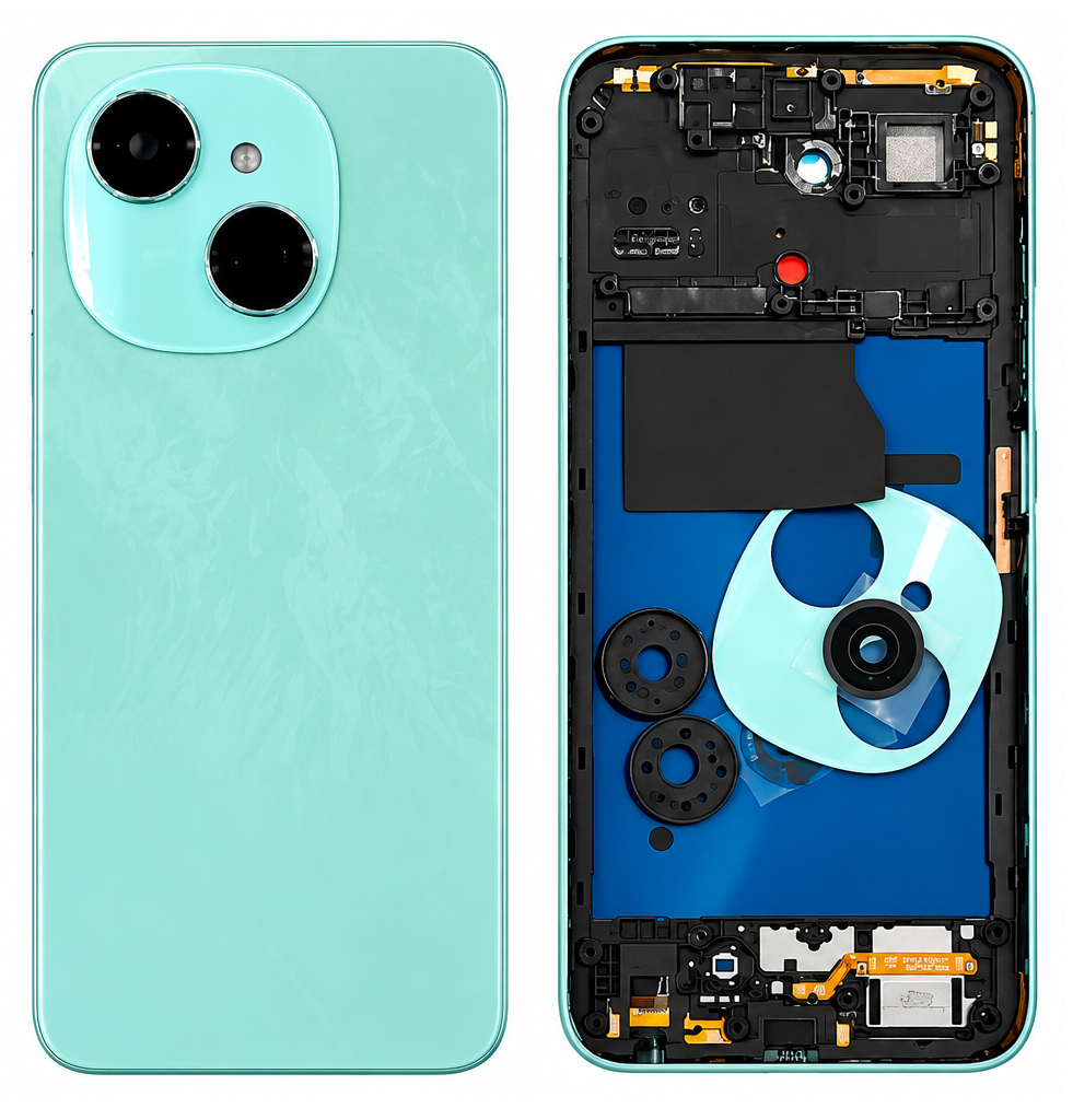 Compatible Replacement for Tecno Spark Go 1 KL4 4G Full Housing Body – Black & Green