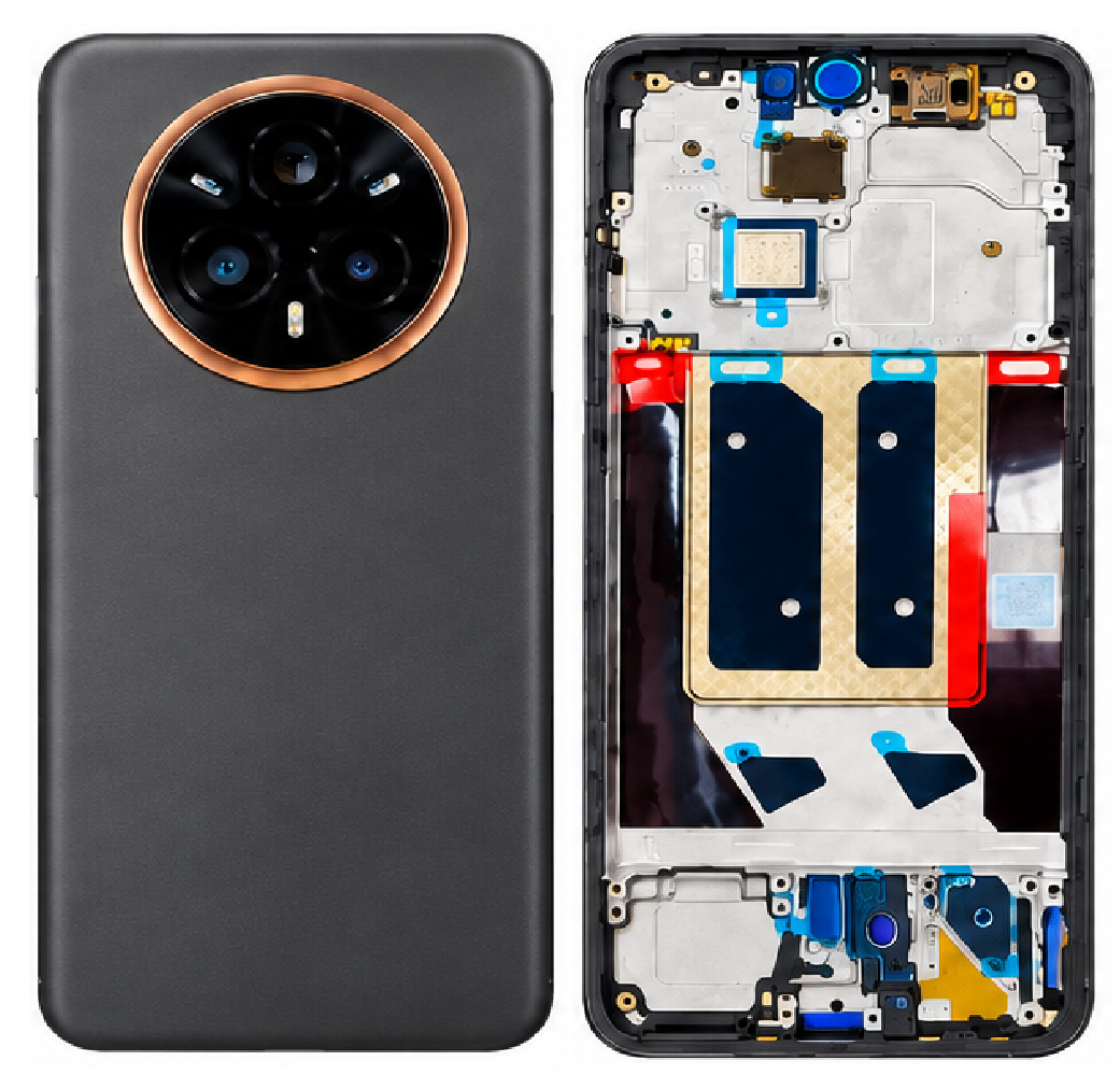 Compatible Replacement for Realme 14 Pro Plus Full Housing Body – Black, Blue, Purple & Gold