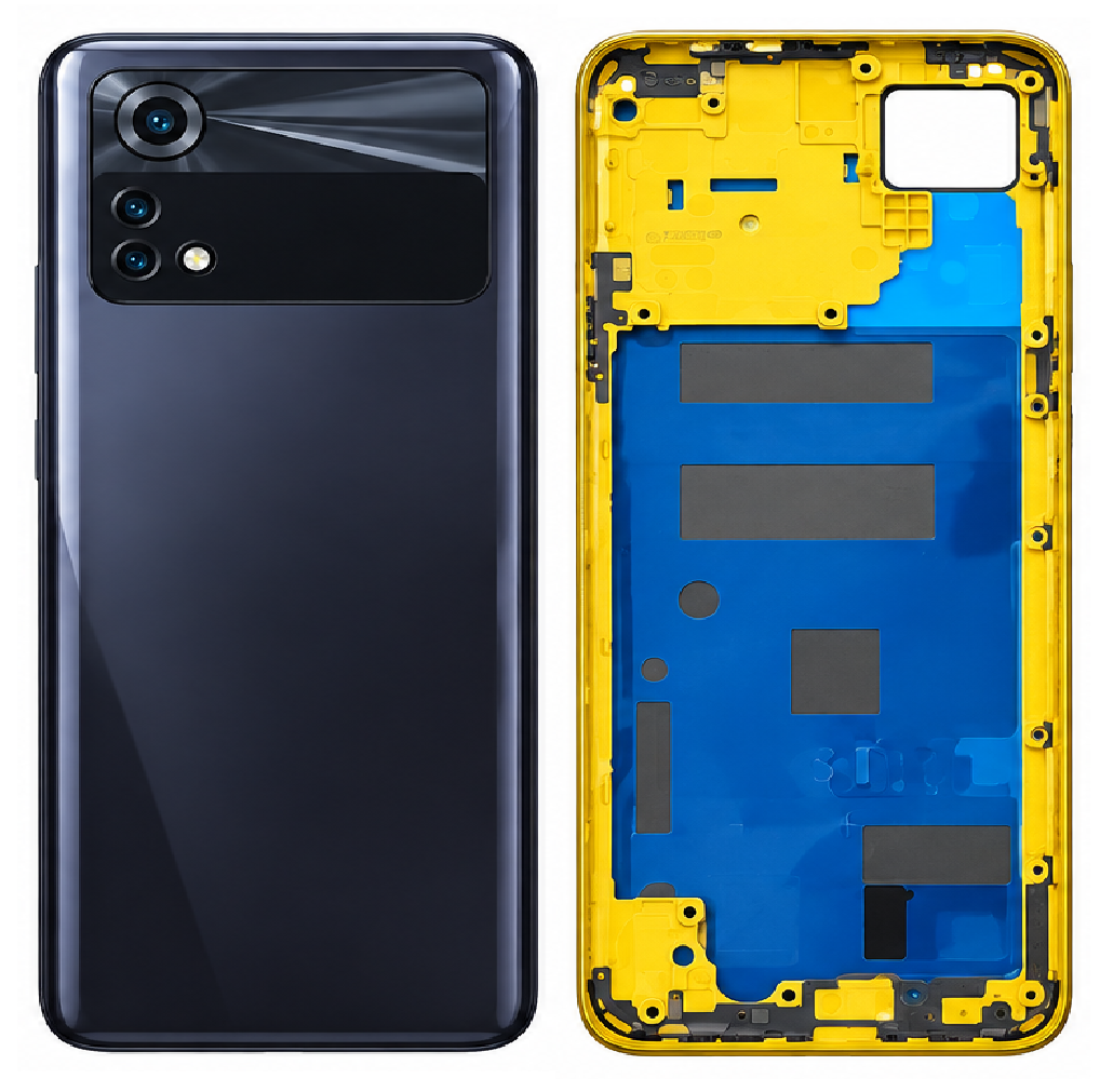 Compatible Replacement for POCO M4 Pro 4G Full Housing Body – Blue, Black & Yellow