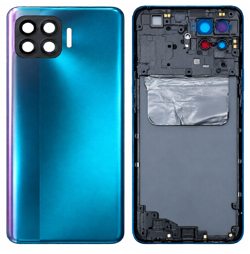 Compatible Replacement for OPPO F17 Pro Full Housing Body – Black, Sky Blue & Violet