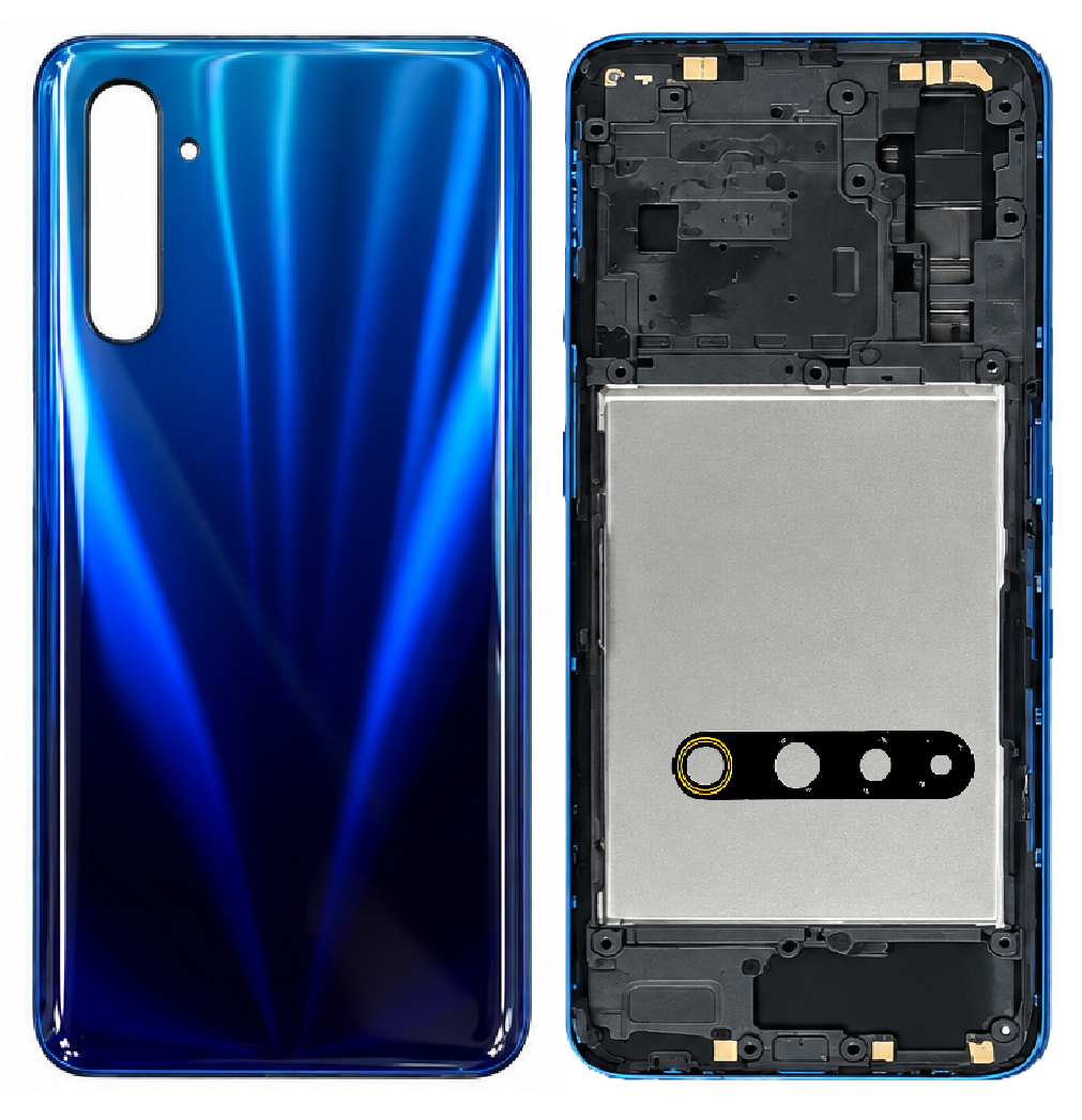 Compatible Replacement for Realme 6 Full Housing Body – Black, Purple & Sky Blue