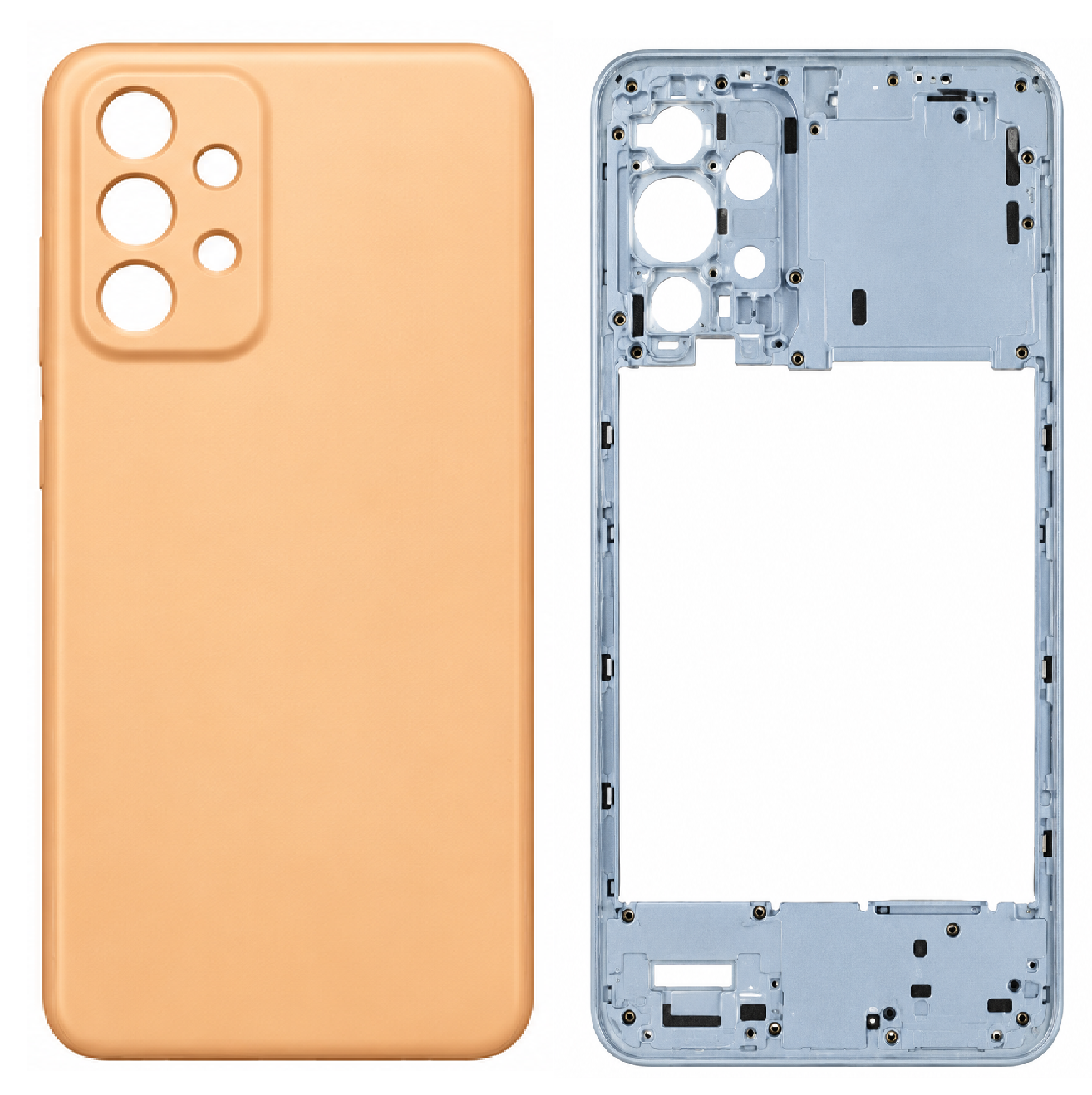 Compatible Replacement for Samsung Galaxy A23 5G Full Housing Body – Black, White, Orange & Blue
