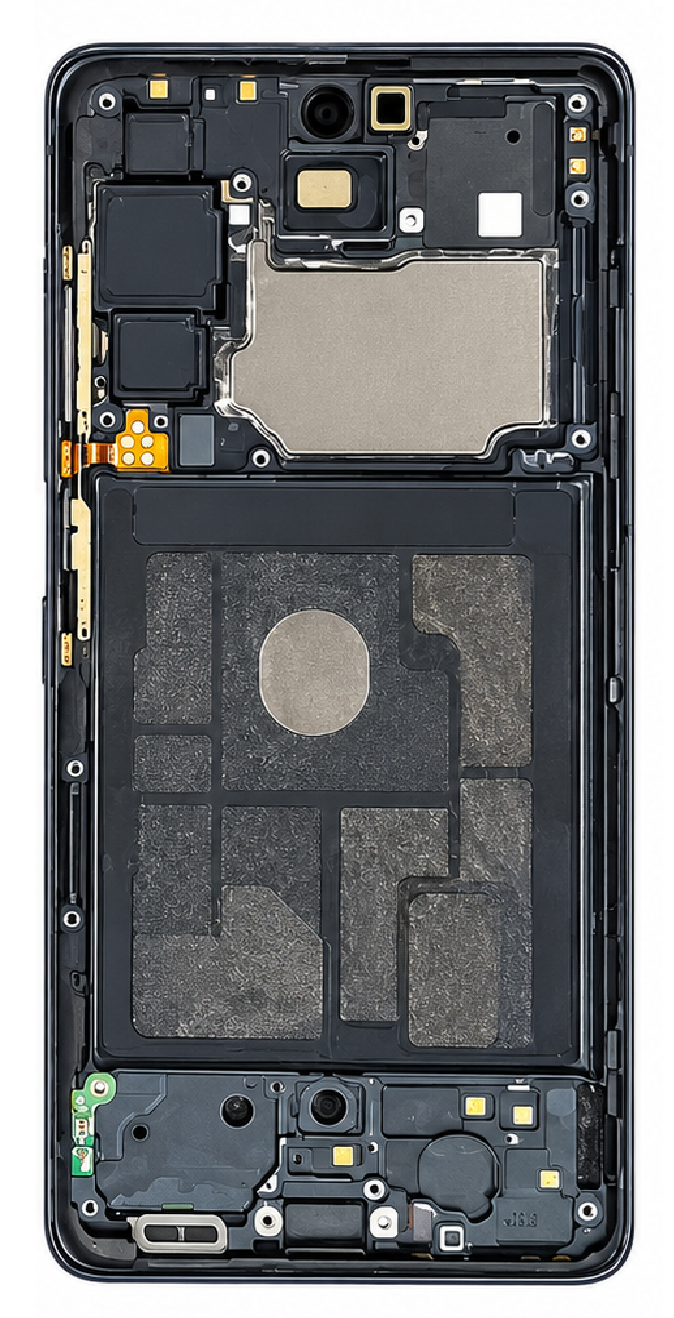 Compatible Replacement for Samsung Galaxy S20 FE Middle Frame – Green, Purple & Black