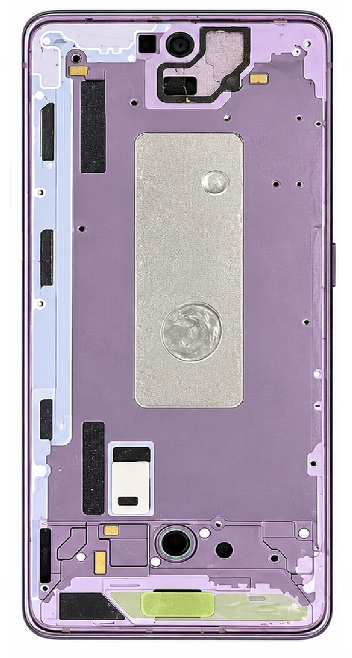 Compatible Replacement for Samsung Galaxy S20 FE Middle Frame – Green, Purple & Black