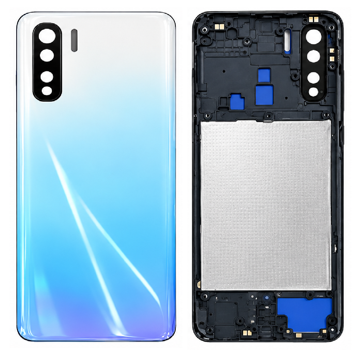 Compatible Replacement for OPPO F15 4G Full Housing Body – Deep Blue, Sky Blue & Black