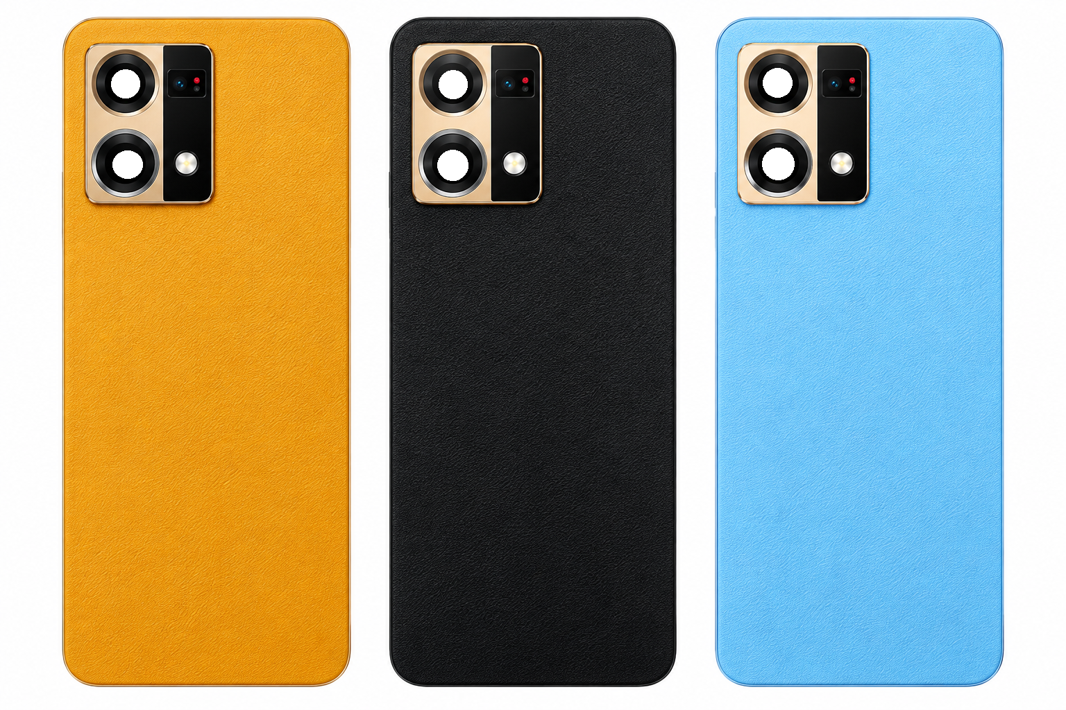Compatible Replacement for OPPO F21 Pro 4G Back Panel – Orange, Black & Blue